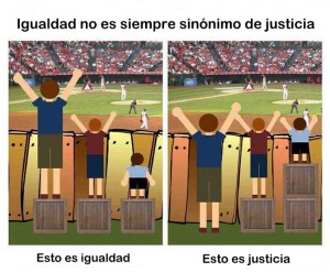 igualdad no es sinonimo de justicia